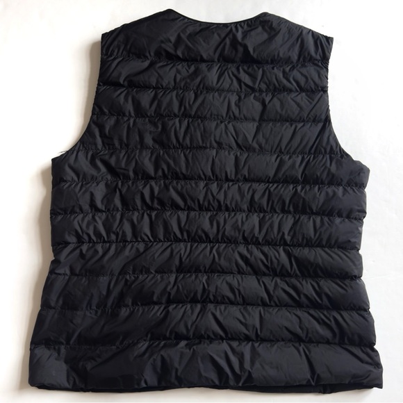 Uniqlo Ultra Light Down Puffer Vest Womens XL Black Quilted Packable Hiking Snap - Picture 5 of 13